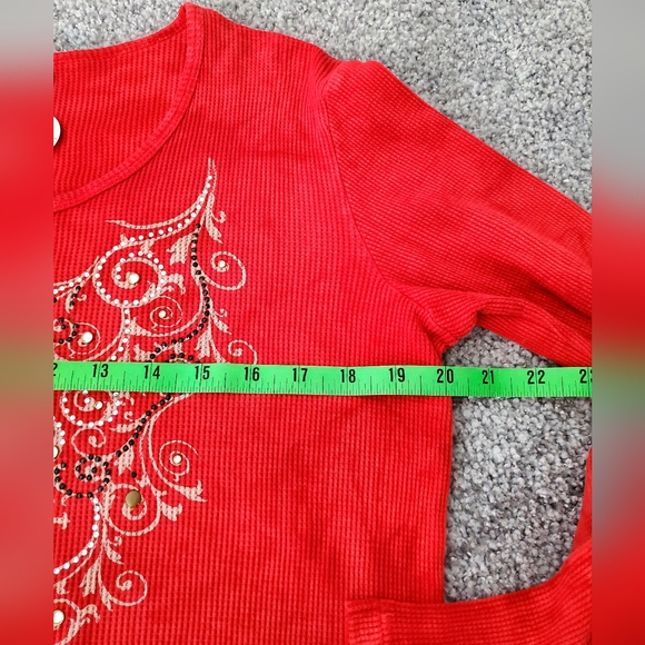 Cover Charge Red Thermal Tunic Long Sleeve Medium - Picture 4 of 5
